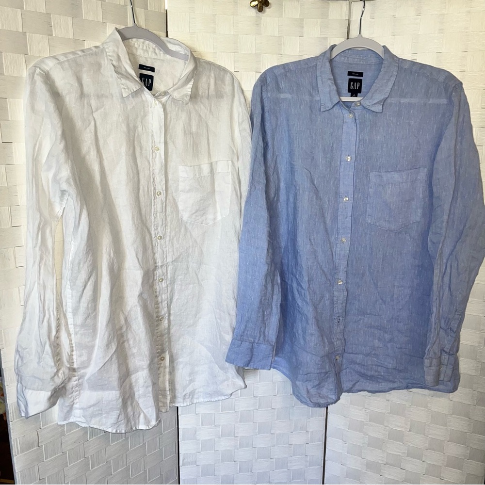 Bundle (2) Gap 100% Linen Oversized Button Down S… - image 8
